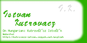 istvan kutrovacz business card